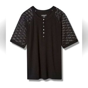 Black lace sleeve blouse